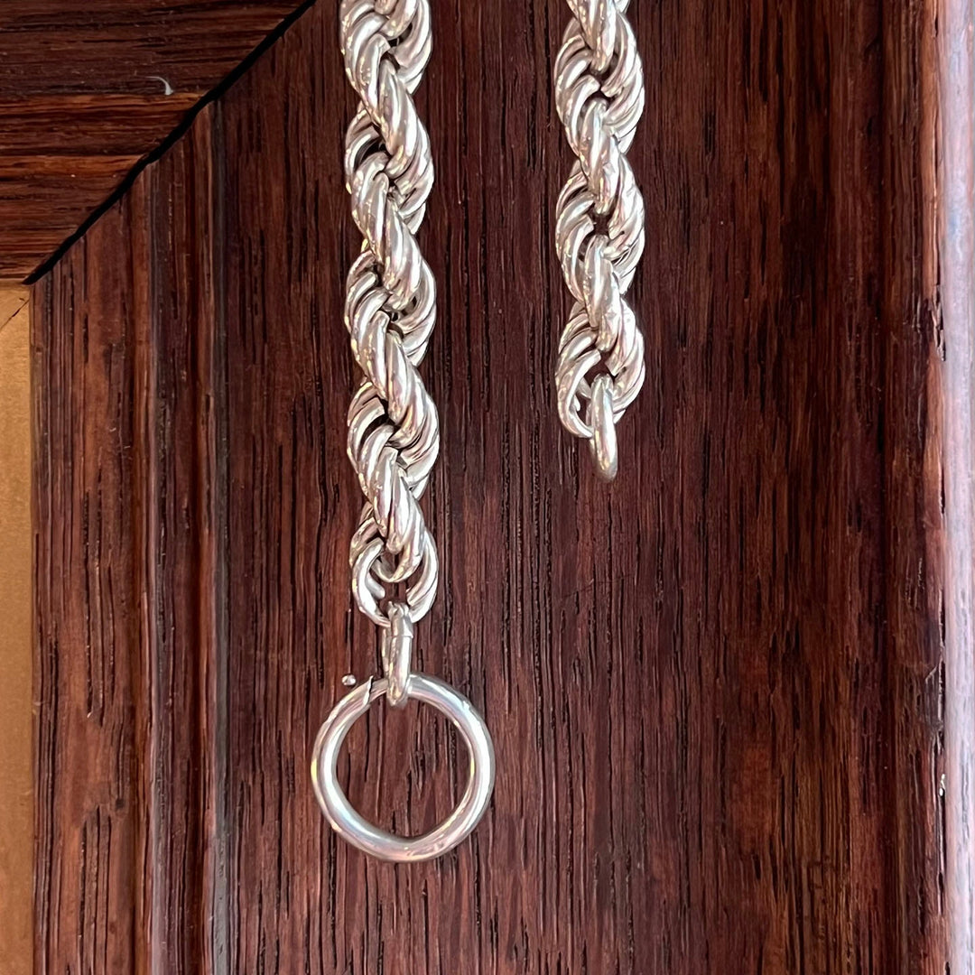 Antique Victorian Silver Rope Chain, England c. 1890