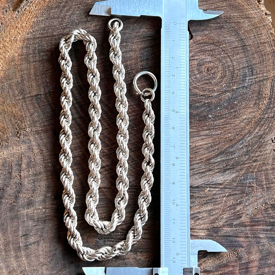 Antique Victorian Silver Rope Chain, England c. 1890