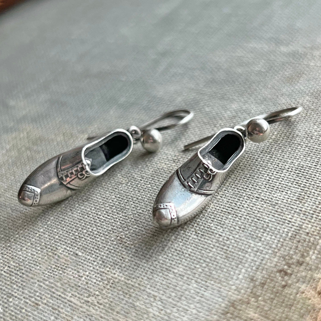 Antique Victorian silver shoe earrings c1900