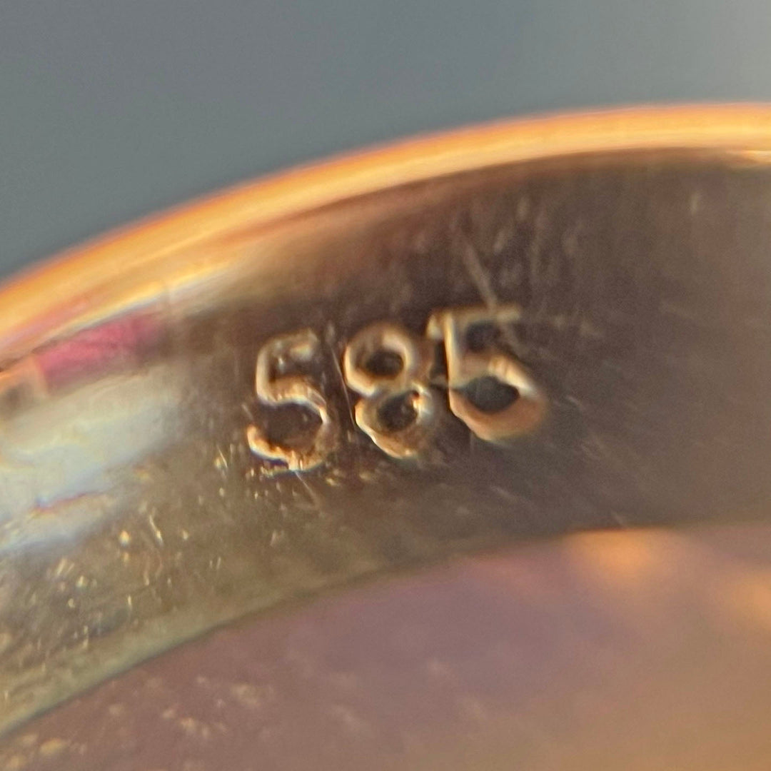 Antique Victorian Snake Ring 14k Gold Ruby Diamond, c.1890