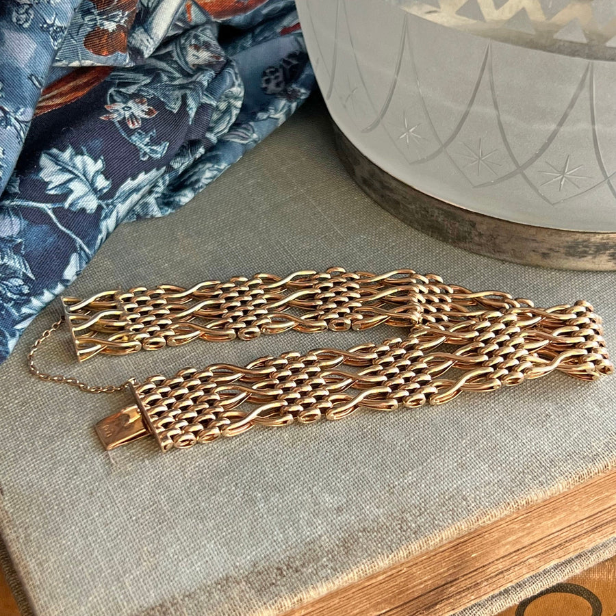Antique Victorian 15k gold gate link bracelet c1900