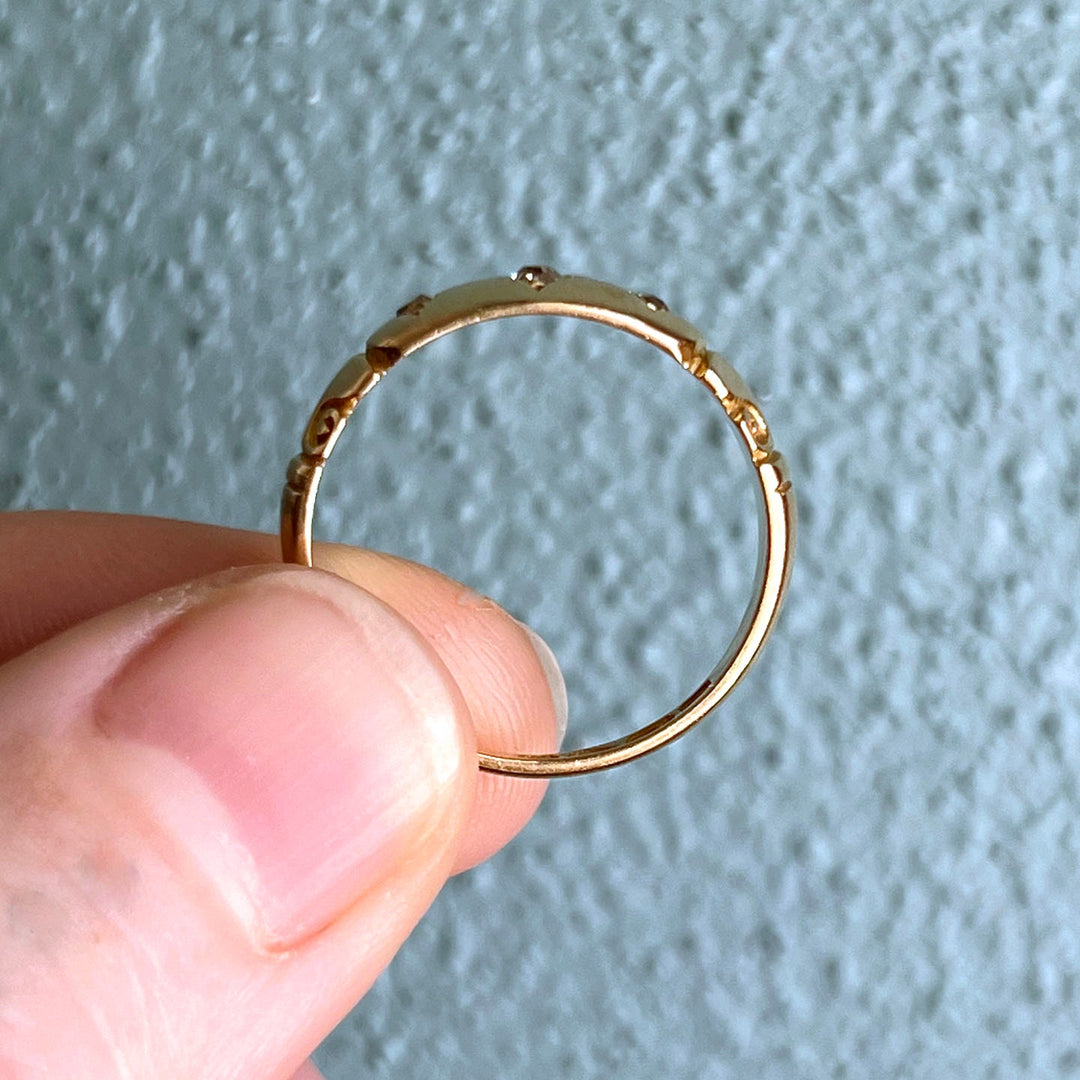 Antique Victorian Star Set Diamond Ring 18k Gold Chester 1889