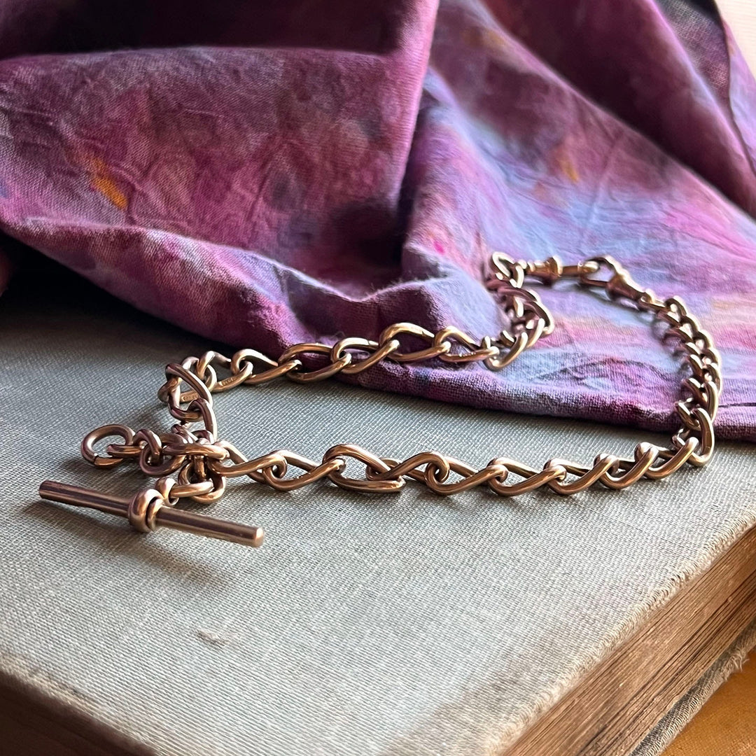 Vintage style gold Albert watch chain necklace classic Victorian piece