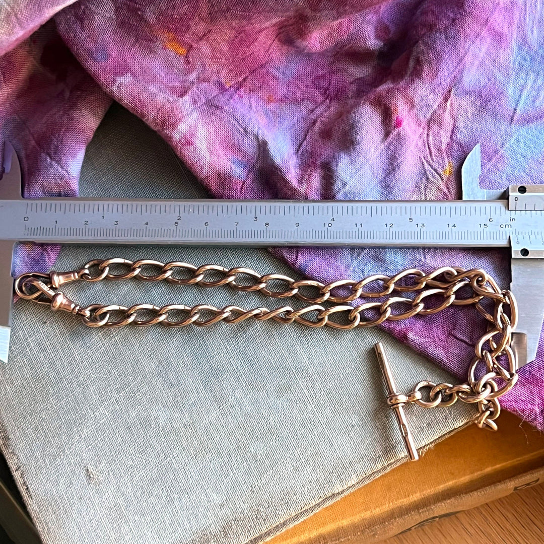 Vintage style gold Albert watch chain necklace classic Victorian piece