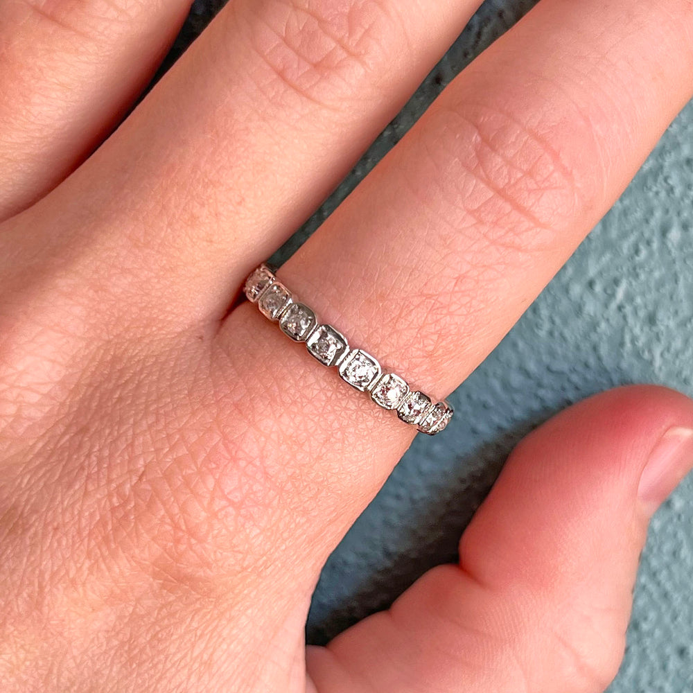 Art Deco Diamond Eternity Band Ring Platinum, c.1930