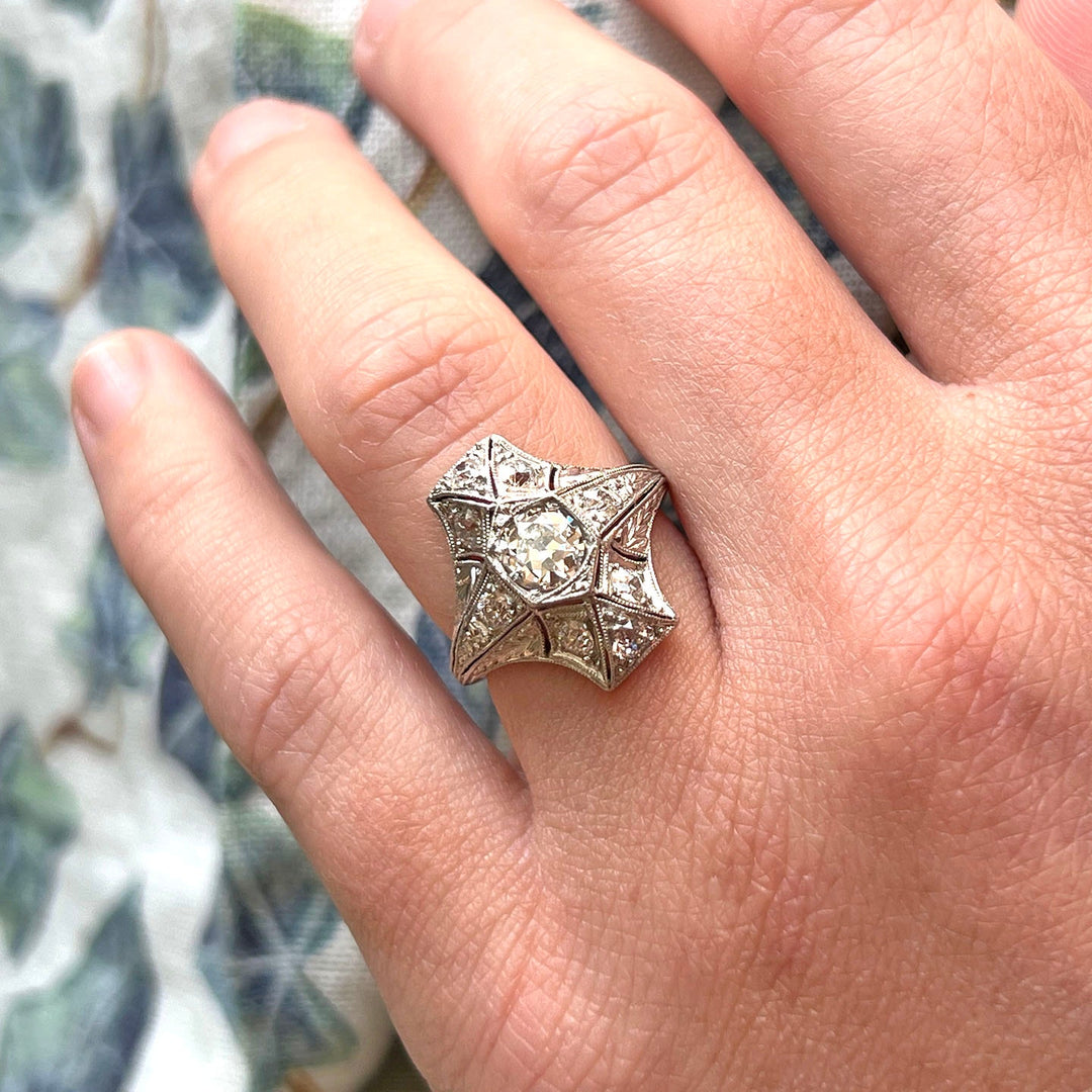 Art Deco Platinum Diamond Ring, 1920s