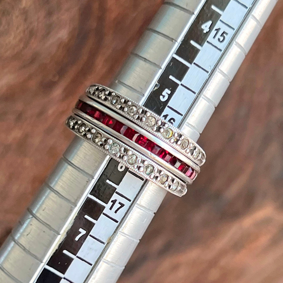 Antique rotating paste ring bold geometric Art Deco style