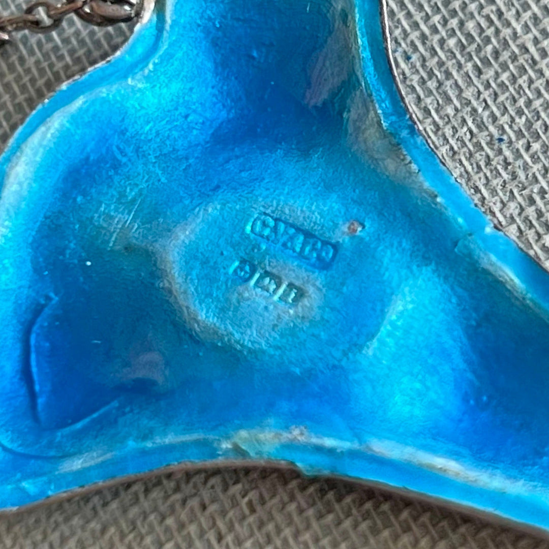 Art Nouveau Silver Enamel Pendant, Birmingham 1908