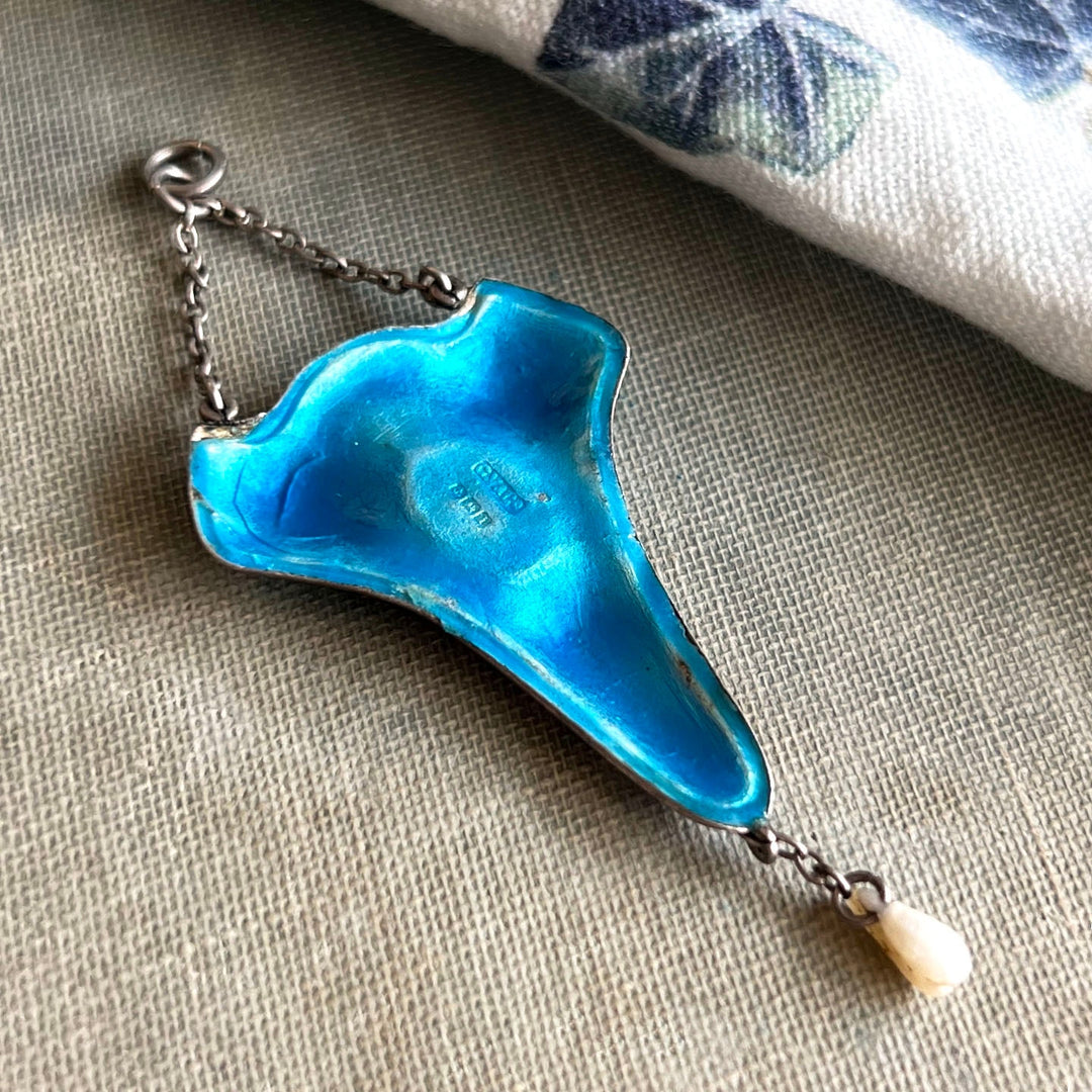 Art Nouveau Silver Enamel Pendant, Birmingham 1908