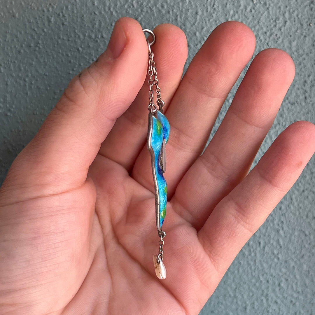Art Nouveau Silver Enamel Pendant, Birmingham 1908