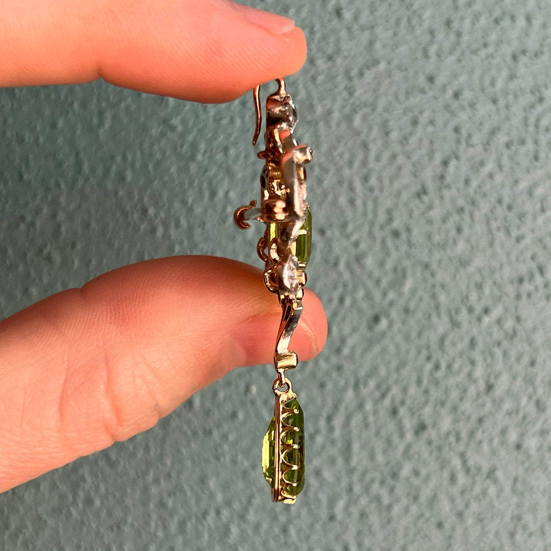 Art Nouveau Suffragette Peridot, Diamond & Ruby Pendant-Brooch, c. 1910