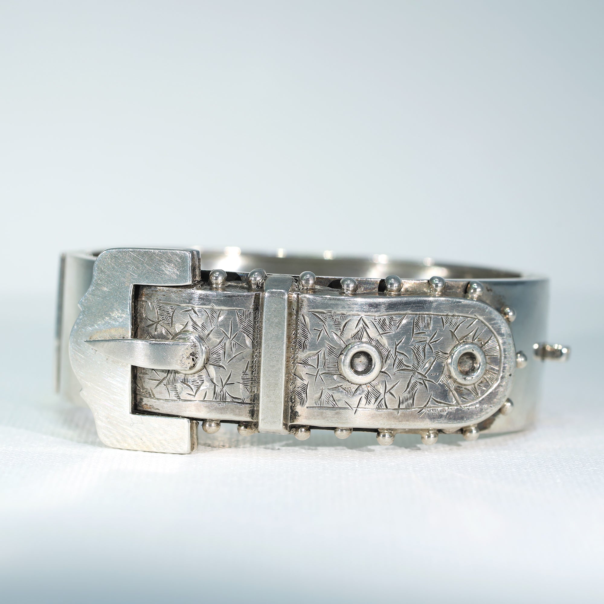 Victorian Silver Buckle Bangle, Dtd. 1884