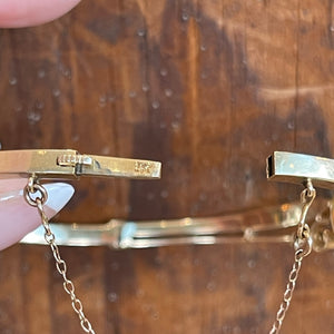 Edwardian Gold and Opal Bangle Bracelet in 15k Gold