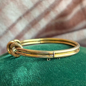 Antique Victorian Love Knot Bangle 15k Gold