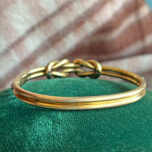 Antique Victorian Love Knot Bangle 15k Gold