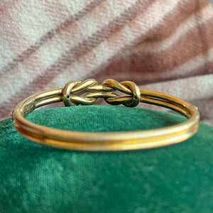 Antique Victorian Love Knot Bangle 15k Gold