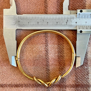 Antique Victorian Love Knot Bangle 15k Gold