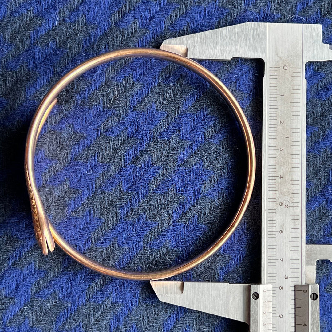 Antique Victorian 9k Gold Coiled Snake Arm Bangle c. 1900