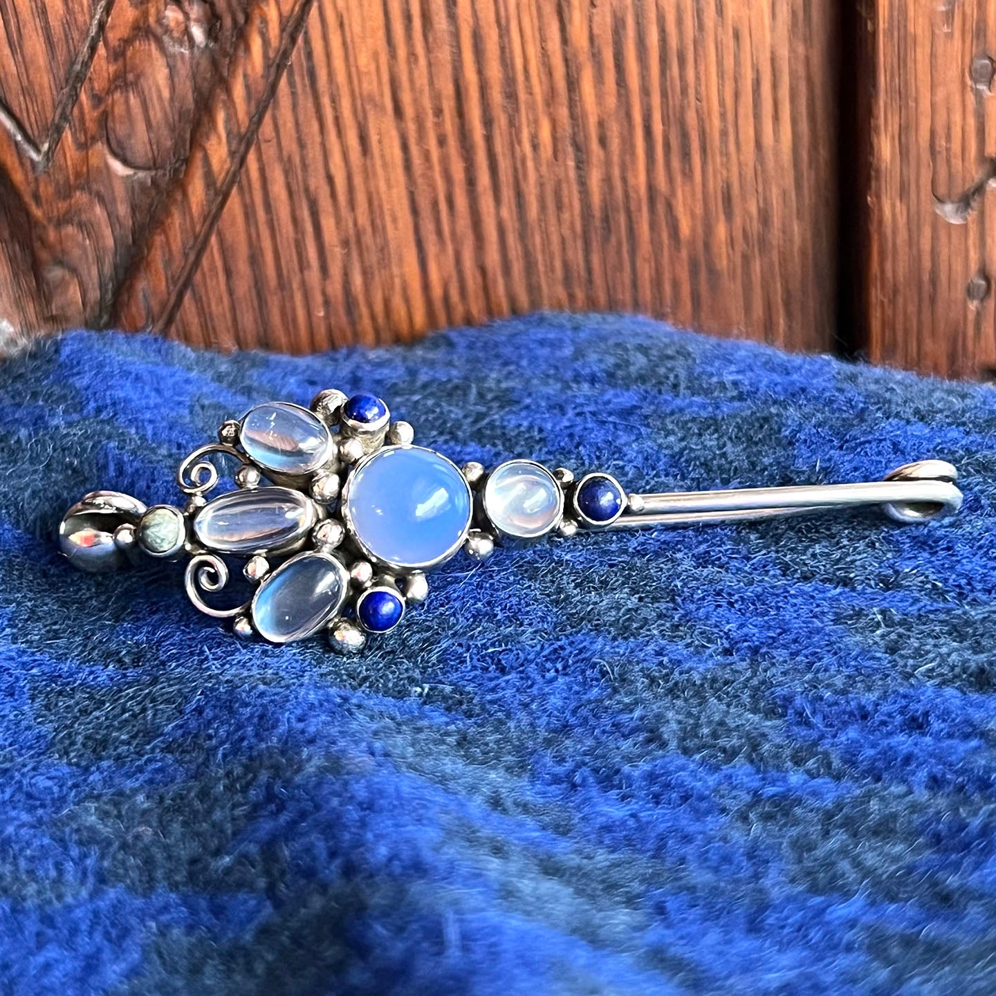 Antique Arts & Crafts Sybil Dunlop Chalcedony Moonstone Brooch
