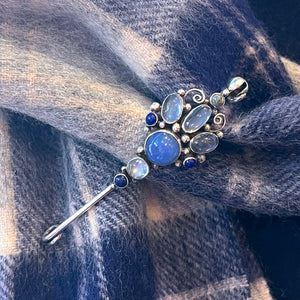 Antique Arts & Crafts Sybil Dunlop Chalcedony Moonstone Brooch