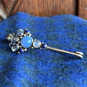 Antique Arts & Crafts Sybil Dunlop Chalcedony Moonstone Brooch