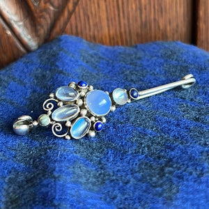 Antique Arts & Crafts Sybil Dunlop Chalcedony Moonstone Brooch