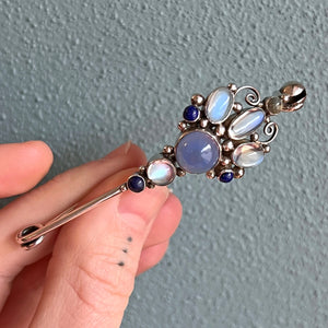 Antique Arts & Crafts Sybil Dunlop Chalcedony Moonstone Brooch