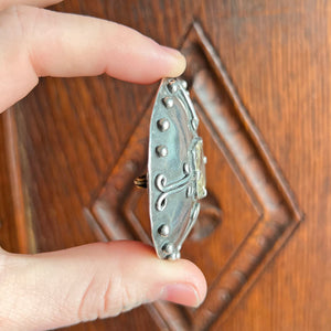 Antique Large Silver Citrine Celtic Brooch 'Catherine'