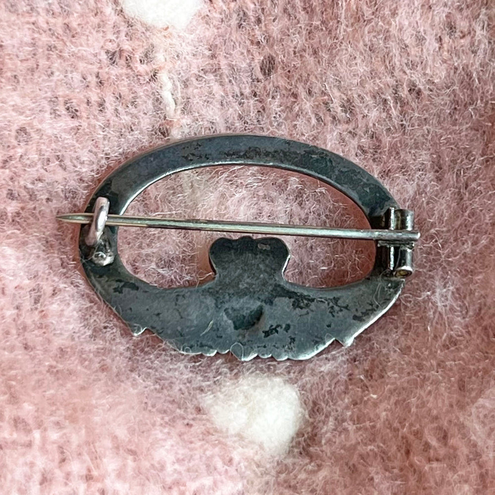 Antique Victorian Silver Claddagh Brooch c. 1900