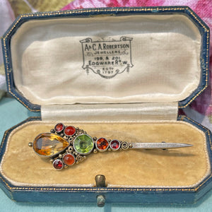 Antique Multi-gemstone Brooch Pin by Dorrie Nossiter