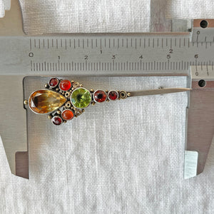 Antique Multi-gemstone Brooch Pin by Dorrie Nossiter