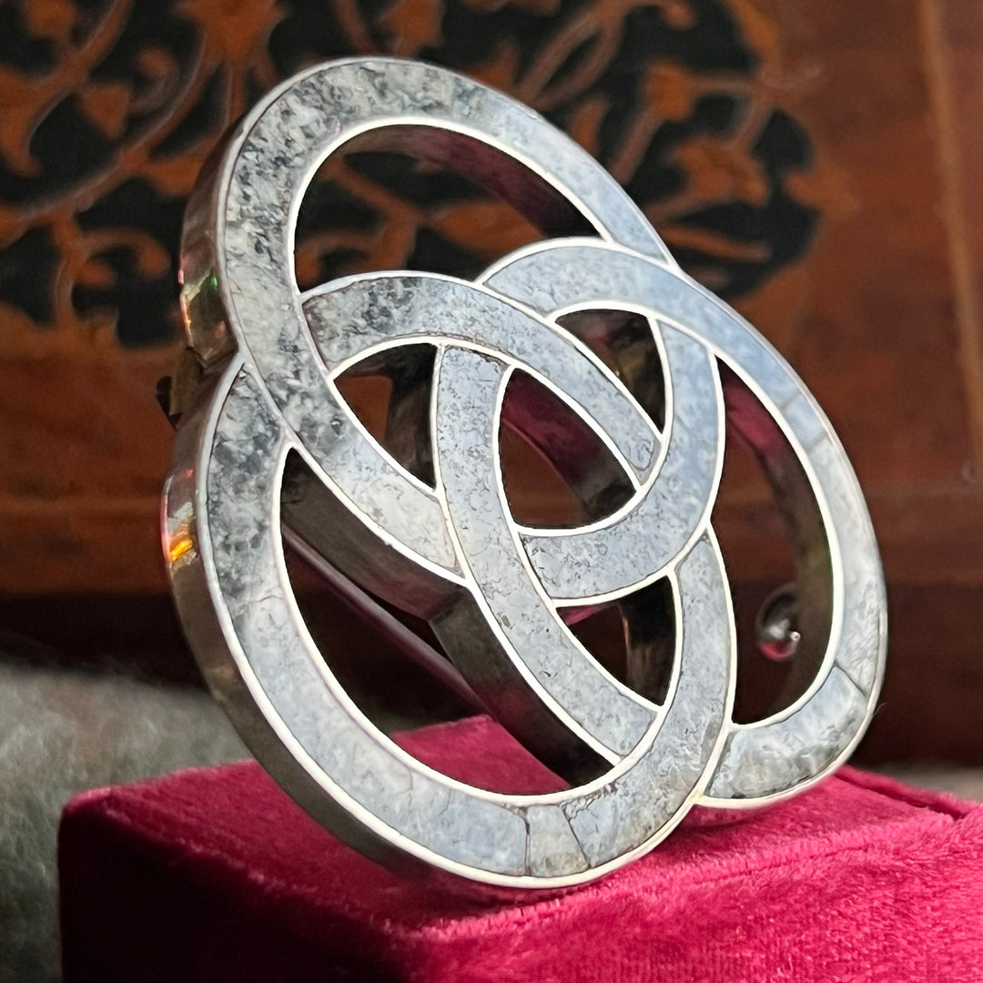 Antique Victorian Scottish Brooch Silver Granite by M. Rettie & Sons, Aberdeen, c.1870