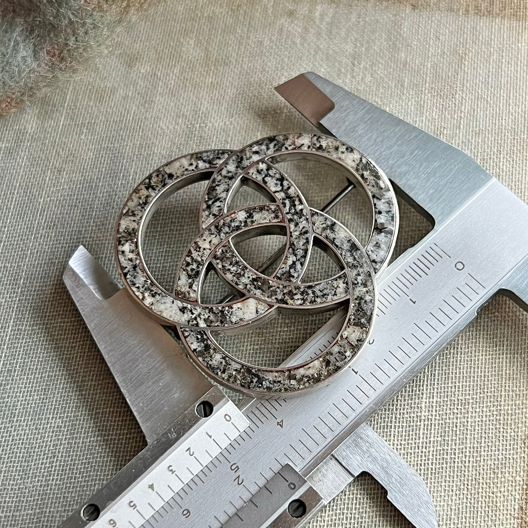 Antique Victorian Scottish Brooch Silver Granite by M. Rettie & Sons, Aberdeen, c.1870