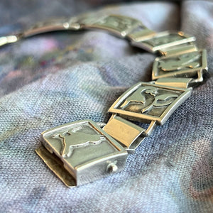 Vintage Swedish Silver Animal Link Bracelet Hermann Ole Jacobsen, c. 1950