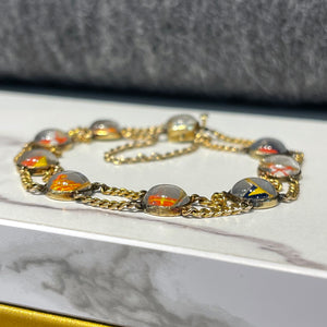 Vintage Gold 'Ever Yours' Essex Crystal Flags Bracelet