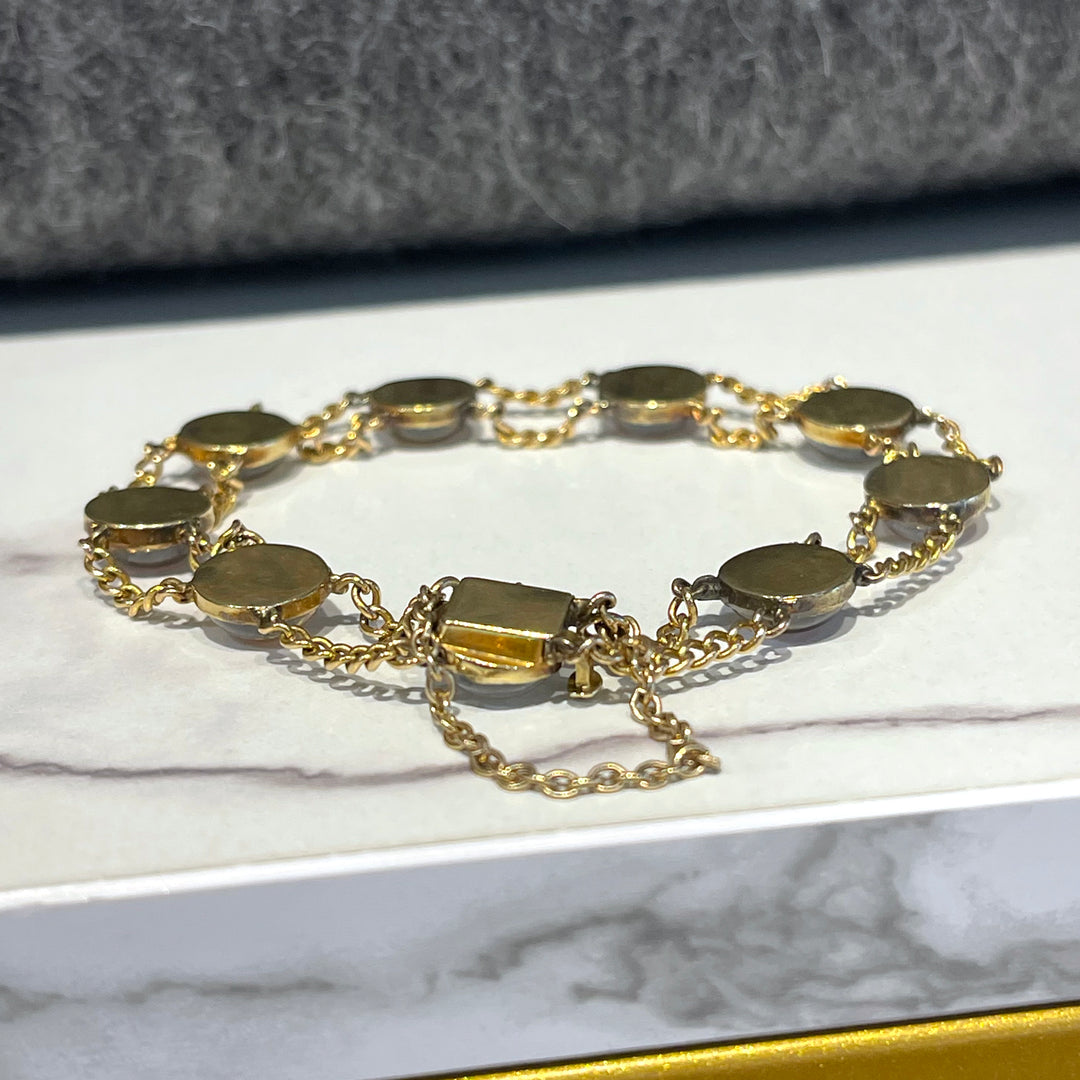 Vintage Gold 'Ever Yours' Essex Crystal Flags Bracelet