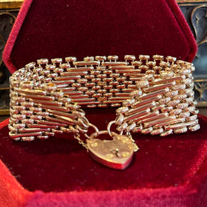 Antique Victorian Wide Gold Gate Bracelet