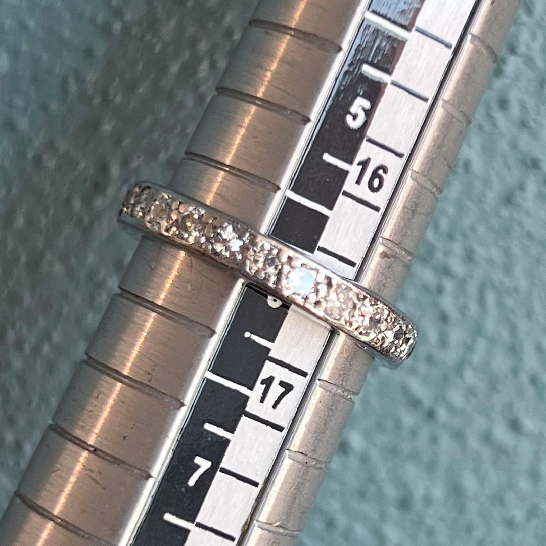 Belle Epoque French Diamond Eternity Band Ring Platinum, c.1920
