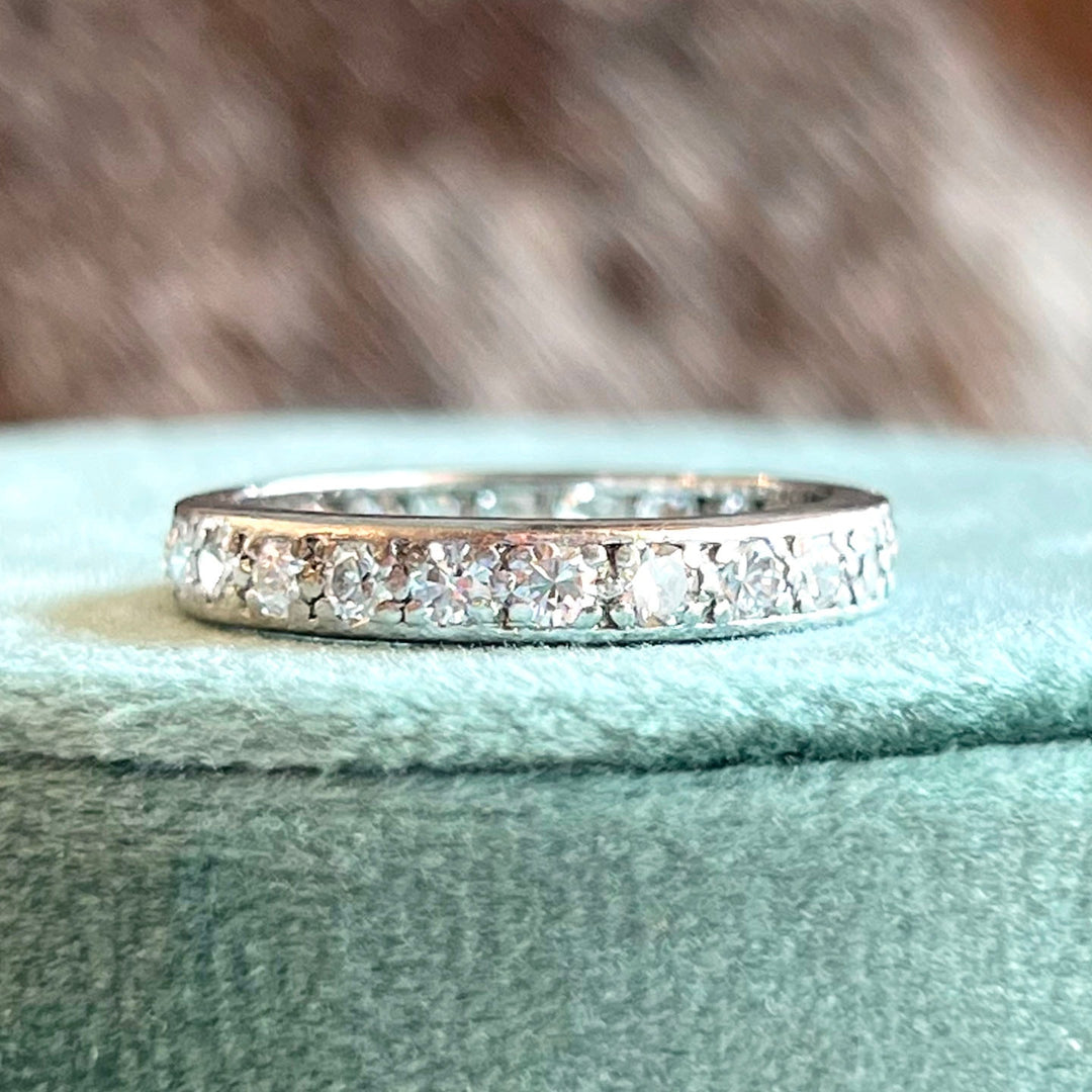 Belle Epoque French Diamond Eternity Band Ring Platinum, c.1920