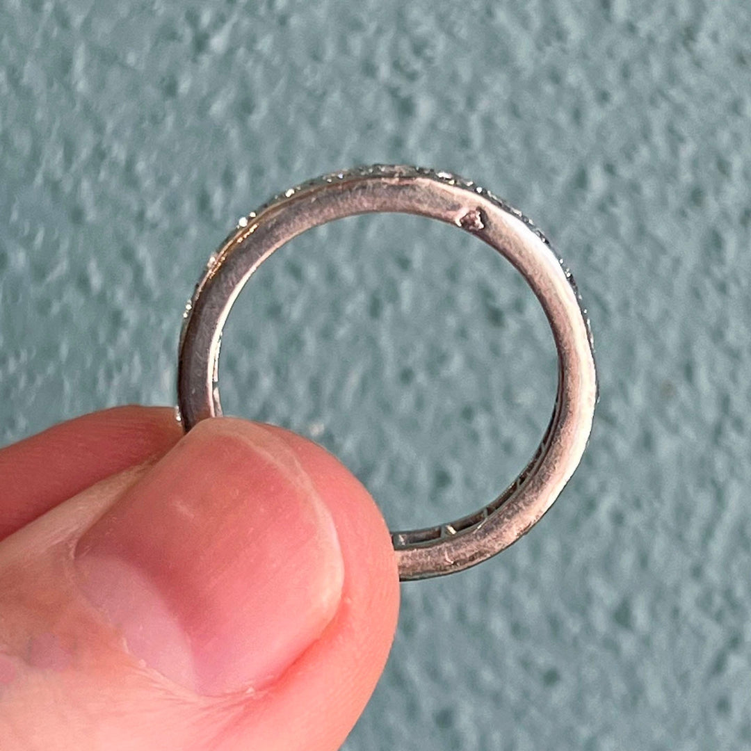 Belle Epoque French Diamond Eternity Band Ring Platinum, c.1920