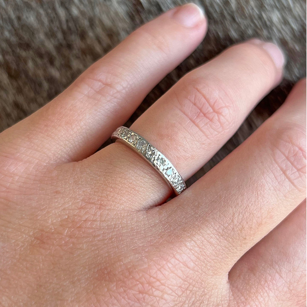 Belle Epoque French Diamond Eternity Band Ring Platinum, c.1920