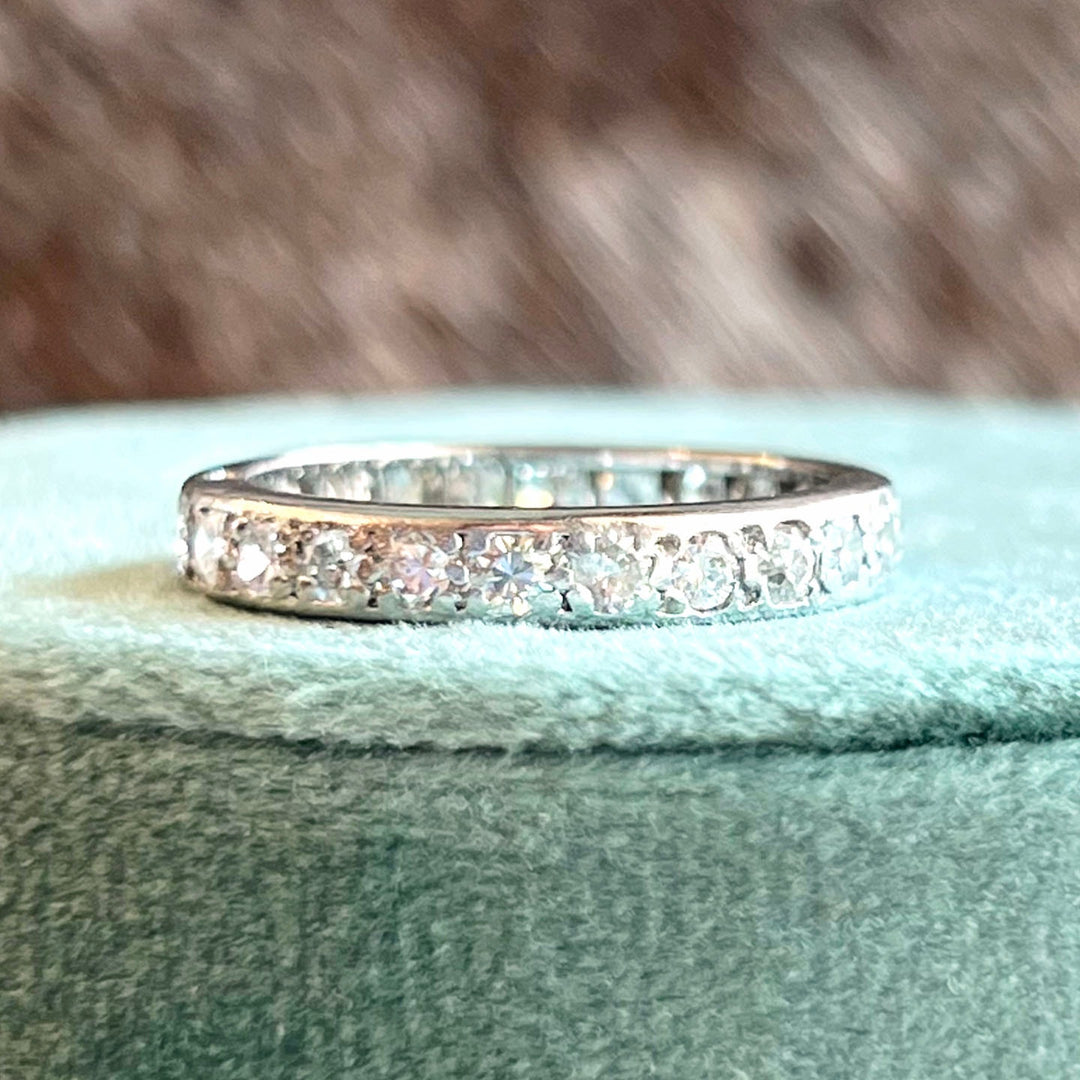 Belle Epoque French Diamond Eternity Band Ring Platinum, c.1920