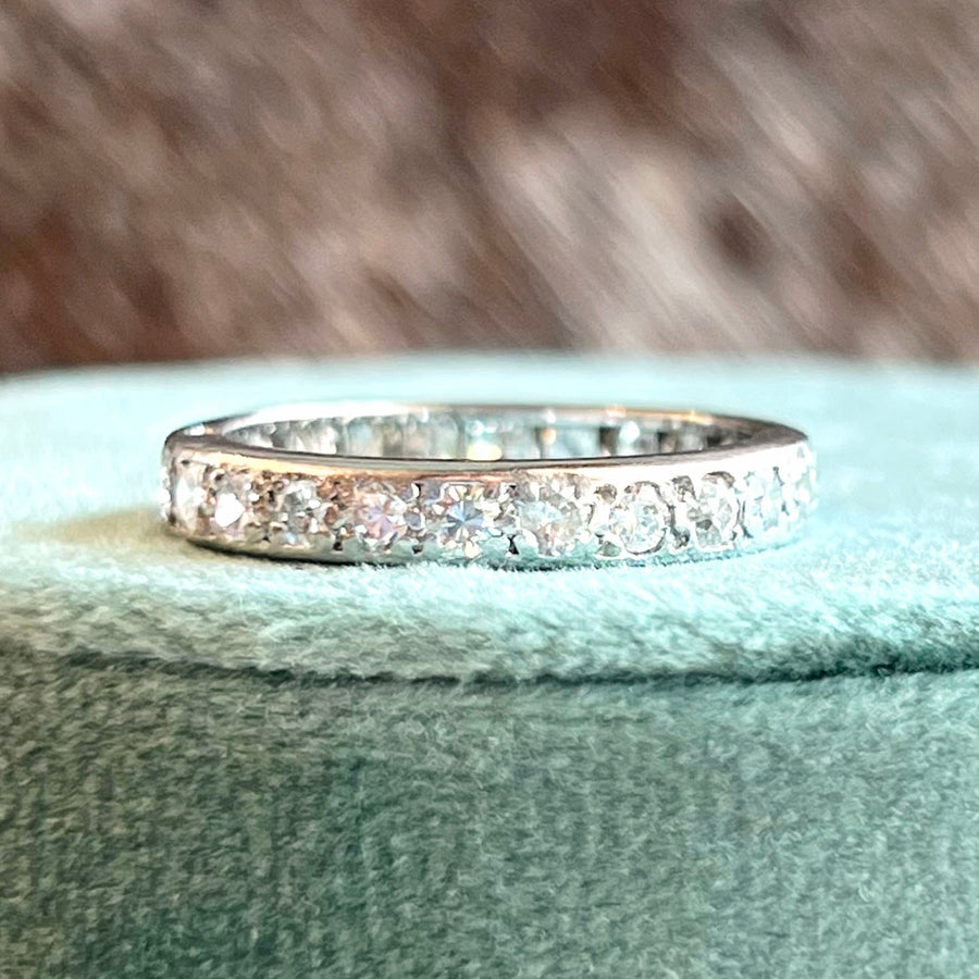 Belle Epoque French Diamond Eternity Band Ring Platinum, c.1920
