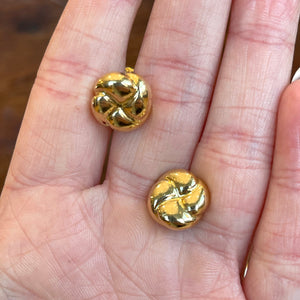Antique French Round Button Cufflinks 18k GoldAntique French Round Button Cufflinks 18k Gold
