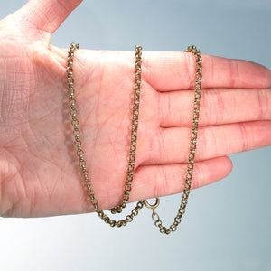 Antique Edwardian 9k Gold 22.75 inch long Chain Necklace