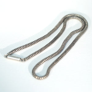 Antique Victorian Silver Snake Style Chain Necklace 20"