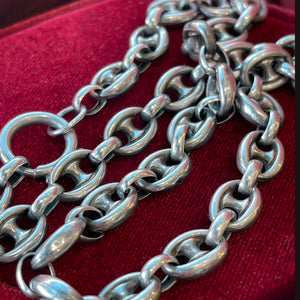 Victorian Silver Mariners Link Collar Anchor Link Chain