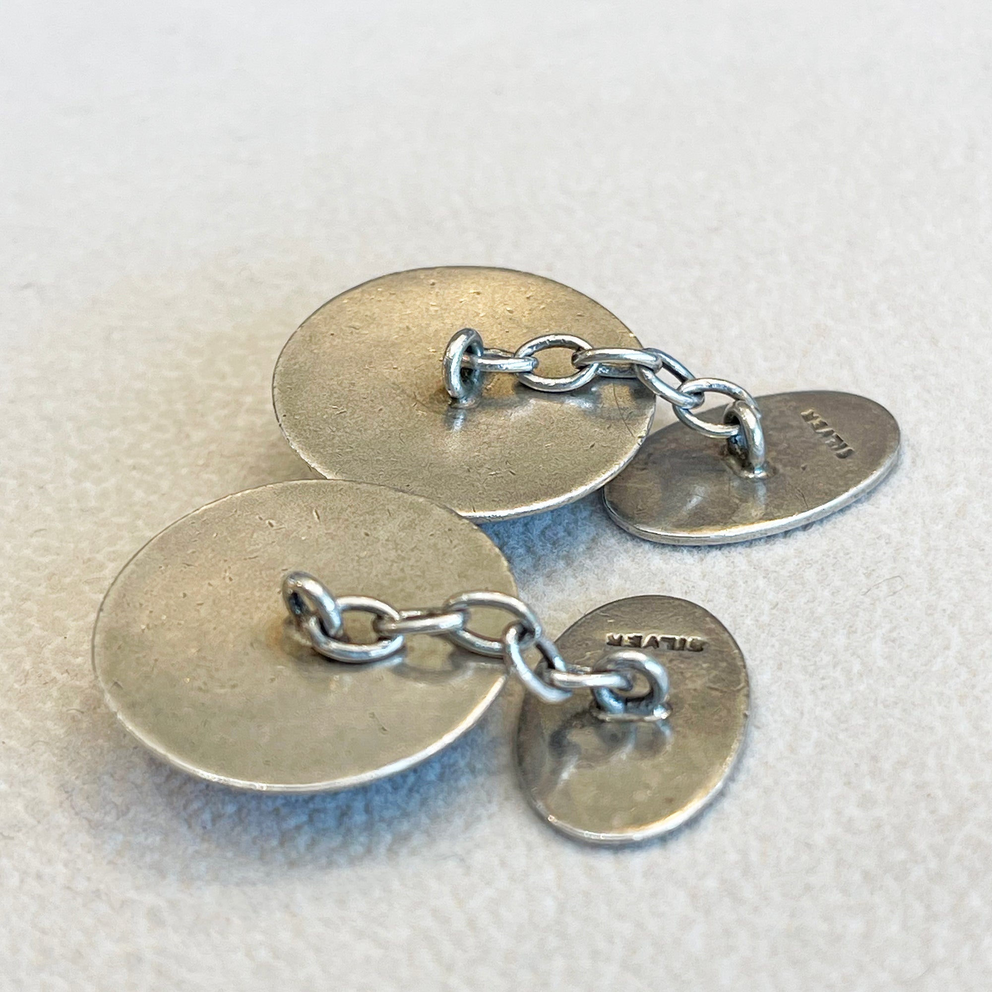 Boutons De Manchette Anciens En Or 14K Et Agate Mousse - Occasion, Très Bon état