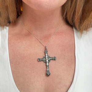 Antique Silver Crucifix Cross Pedant