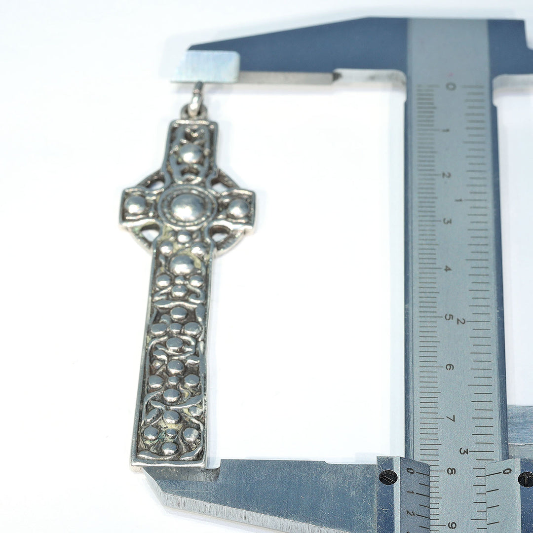 Antique Sterling Silver Celtic Cross Pendant, c. 1930